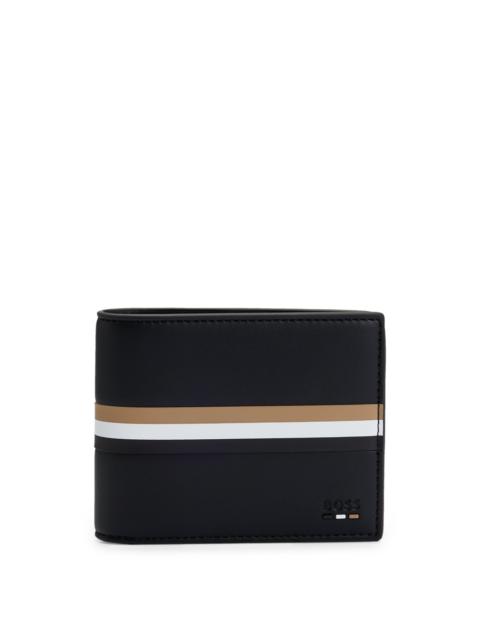 BOSS FAUX-LEATHER WALLET WITH SIGNATURE STRIPE AND BRANDING