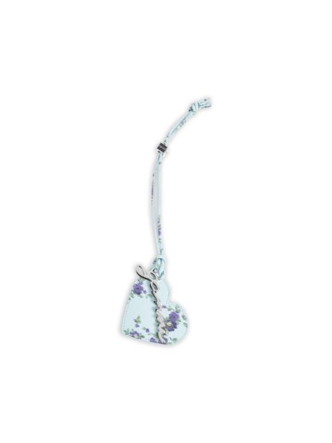 GANNI floral-print heart-shaped mirror charm