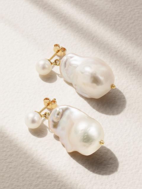 MATEO Duality 14-karat gold pearl earrings Gold