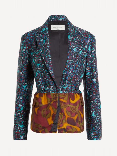 Dries Van Noten Contrast Print Double-Breasted Blazer
