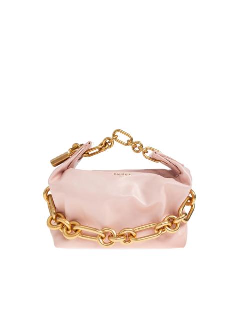 Balmain mini Sync chain padlock leather tote bag