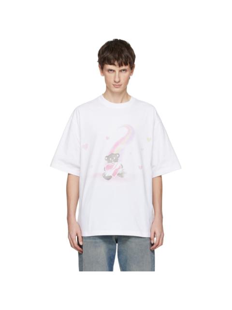 We11done White Teddy Bear Print T-shirt