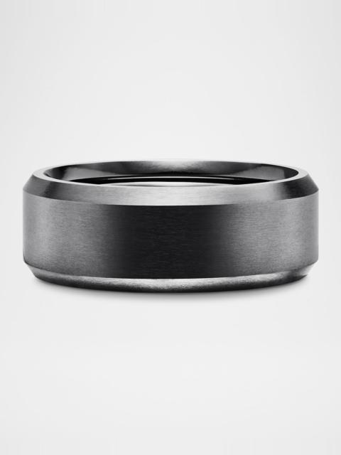 DAVID YURMAN Men's Streamline Beveled Band Ring in Black Titanium, 8.5mm