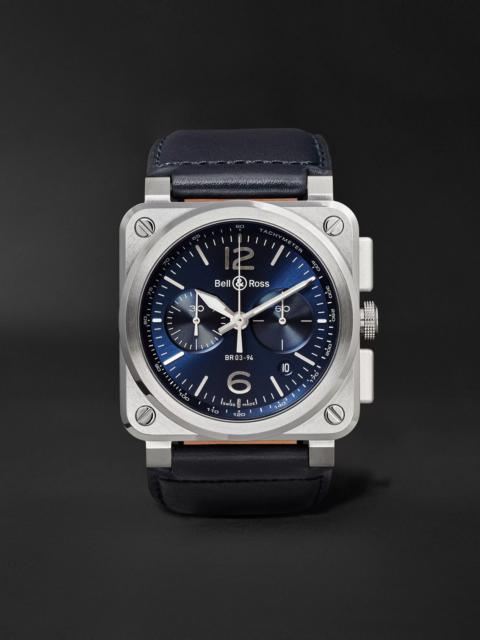 Bell & Ross BR 03-94 Blue Steel Automatic Chronograph Steel Watch, Ref. BR0394‐BLU-­ST/SCA