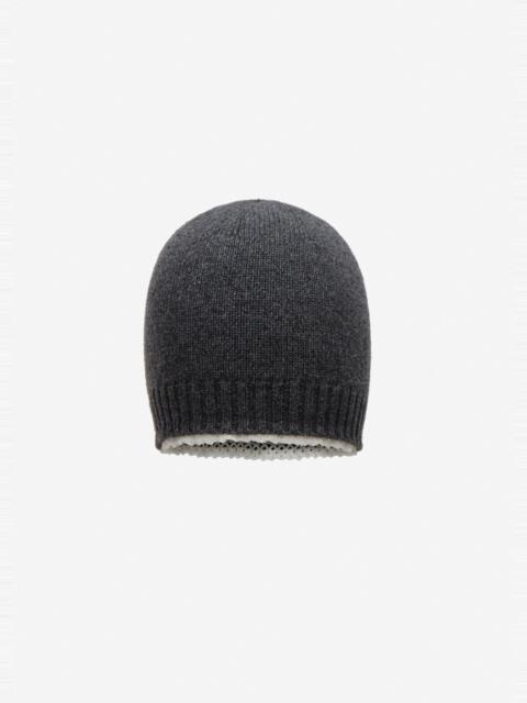 MAGDA BUTRYM Cashmere crochet-trim beanie in dark grey