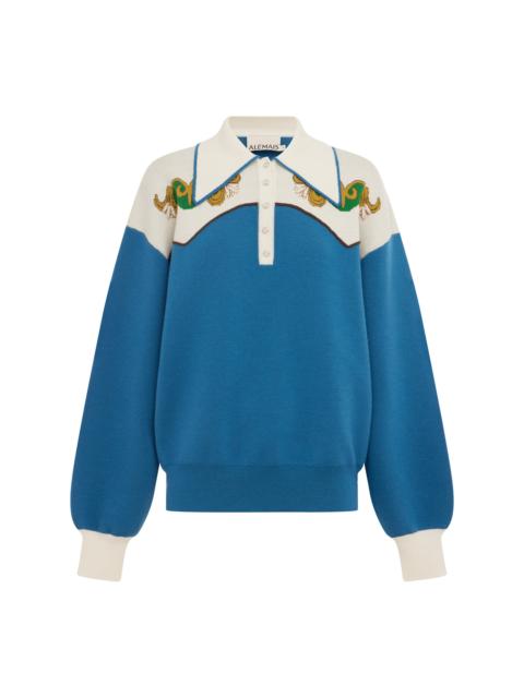 ALÉMAIS Lasso Knit Polo Azure