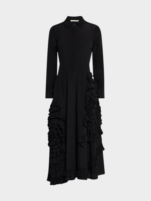 ULLA JOHNSON Gwen Ruffled Maxi Shirtdress