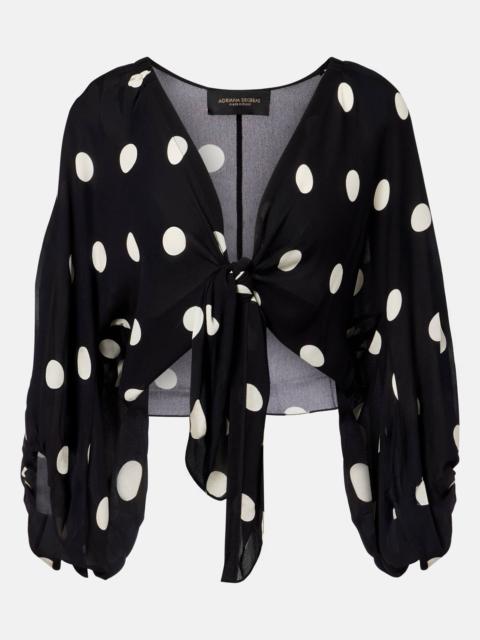 ADRIANA DEGREAS Polka-dot crop top