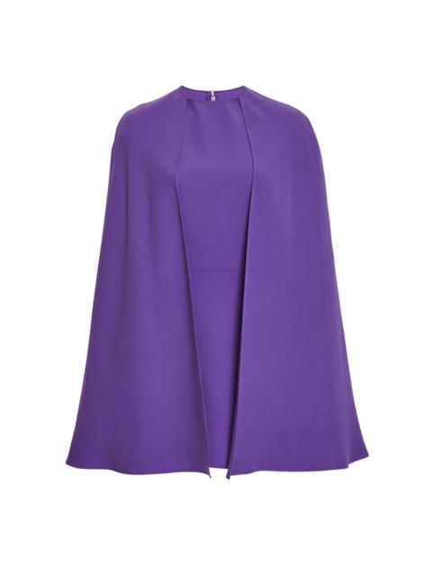 Valentino Cape-Detailed Silk Mini Dress purple