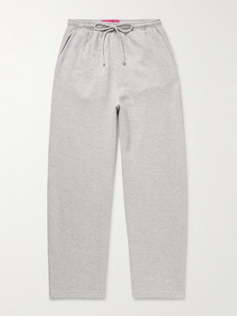 The Elder Statesman Daily Wide-Leg Cotton and Cashmere-Blend Jersey Sweatpants Gray