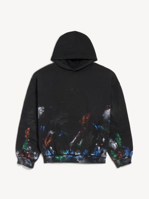 BALENCIAGA Men's Painter's Shirt Medium Fit Hoodie  in Black