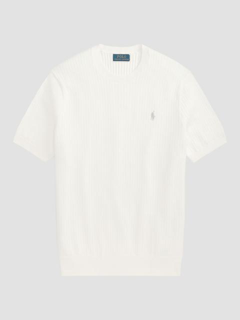 Polo Ralph Lauren Men's Houndstooth Cotton Interlock Short-Sleeve Polo Shirt - Deckwash White