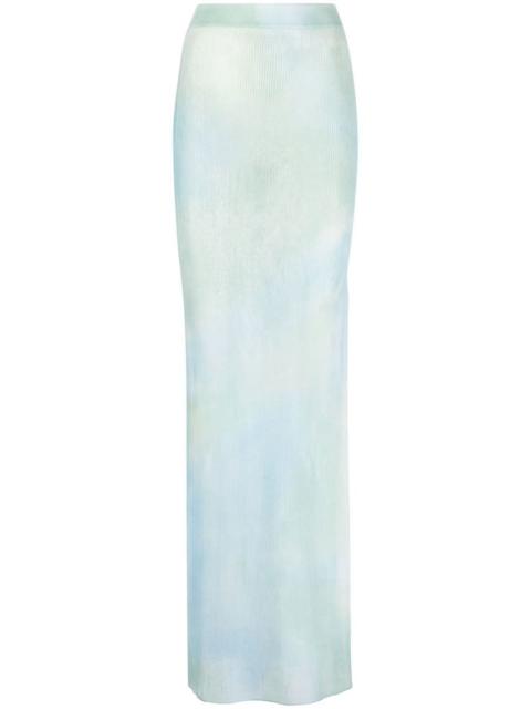 Off-White tie-dye sheer maxi skirt