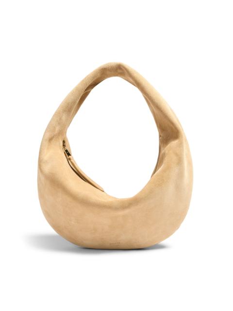 KHAITE Olivia Medium Suede Hobo Bag neutral