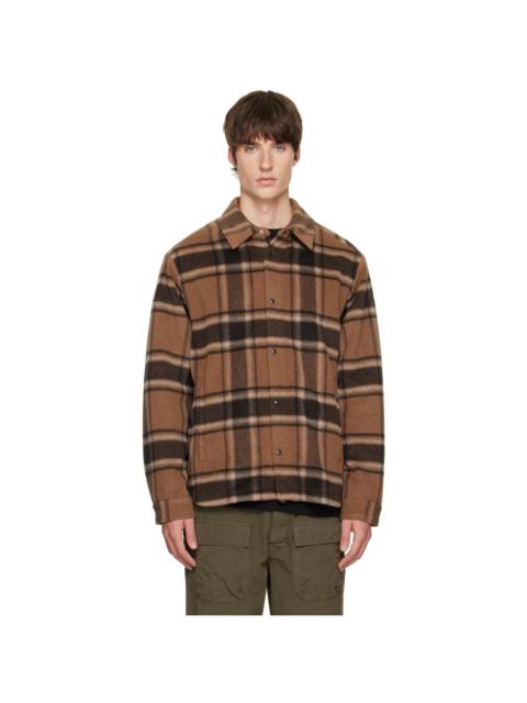 Moncler Brown Flannel Lined Overshirt