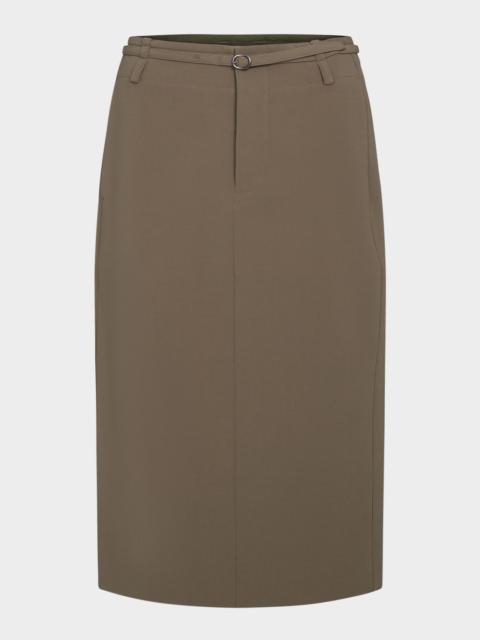 Vince Belted Midi Pencil Skirt