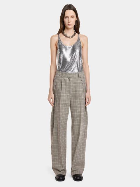 rabanne DOUBLE-PLEATED PANTS IN PRINCE OF WALES WOOL