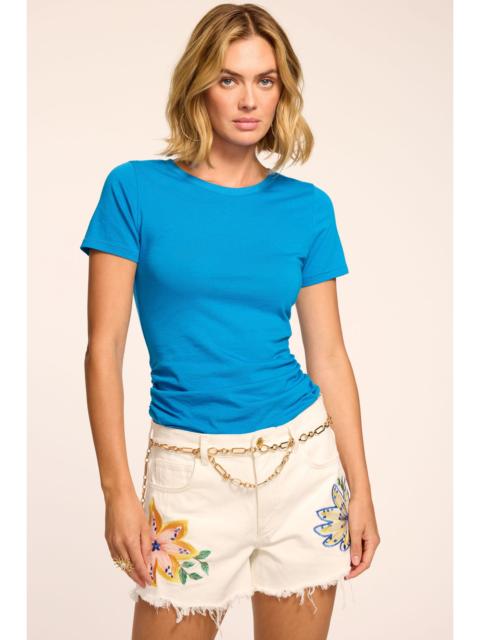 RAMY BROOK Kate Knit Short Sleeve Ruched Tee