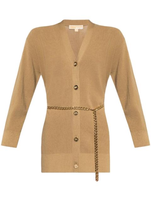 MICHAEL KORS chain belted long cardigan