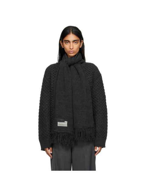MM6 Maison Margiela Gray Scarf Knit Sweater