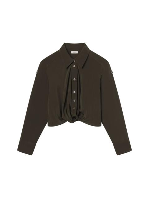 A.L.C. Leo Cropped Silk Shirt