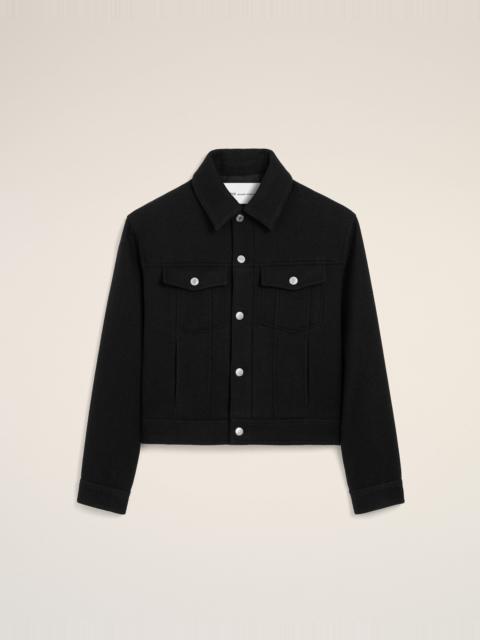 AMI Paris BLACK WOOL TRUCKER JACKET
