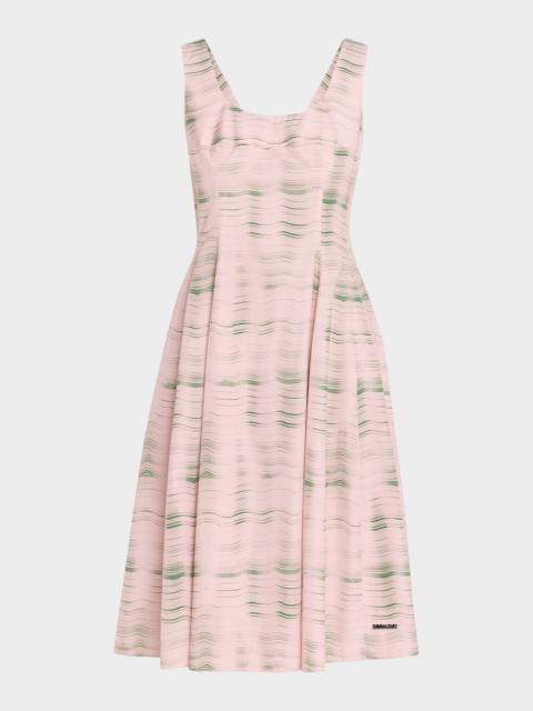 Marni Paneled Striped Cotton Sleeveless Dress