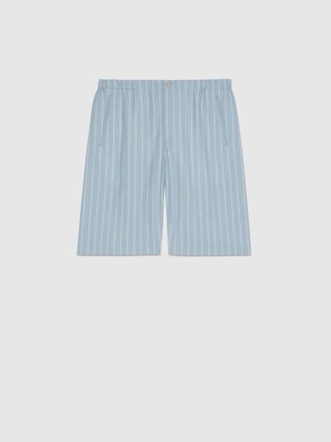 GUCCI Striped cotton wool mohair shorts