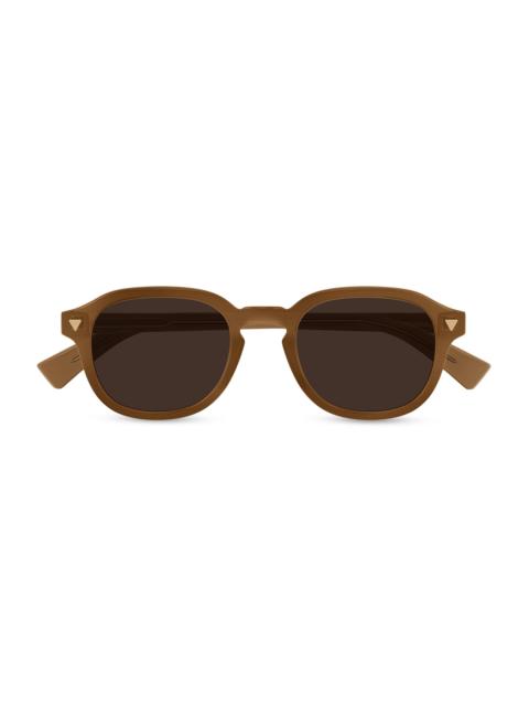 Bottega Veneta Men's Triangle Stud Panthos 49MM Round Sunglasses - Brown