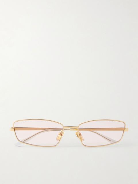 GUCCI Square-Frame Gold-Tone Metal Sunglasses Gold