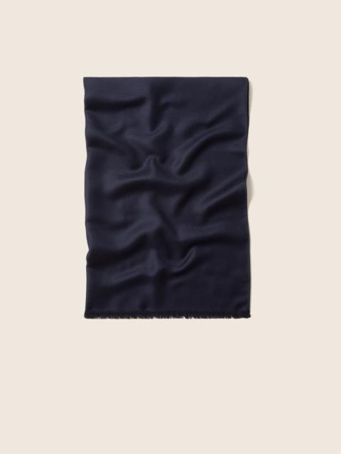 ZEGNA NAVY BLUE WOOL AND CASHMERE SCARF