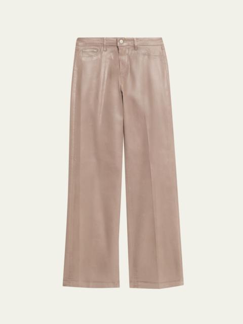 L'AGENCE Clayton Coated Wide-Leg Jeans