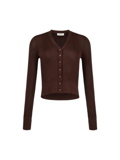 SAINT LAURENT Ribbed Knit Cardigan