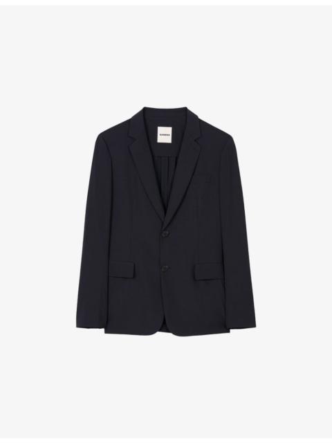 Sandro Lapel-Collar Slim-Fit Stretch Wool-Blend Blazer