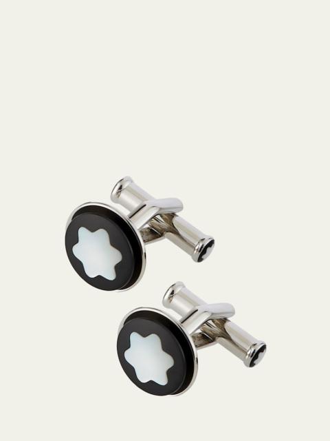 Montblanc Men's Round Snowcap Emblem Cufflinks