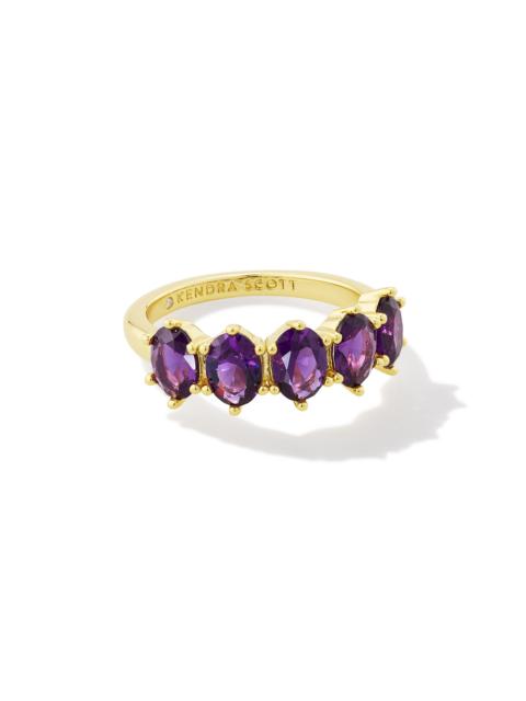 KENDRA SCOTT Cailin Gold Crystal February Band Ring