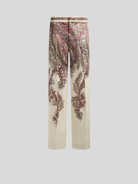 Etro PRINTED SATIN PALAZZO TROUSERS