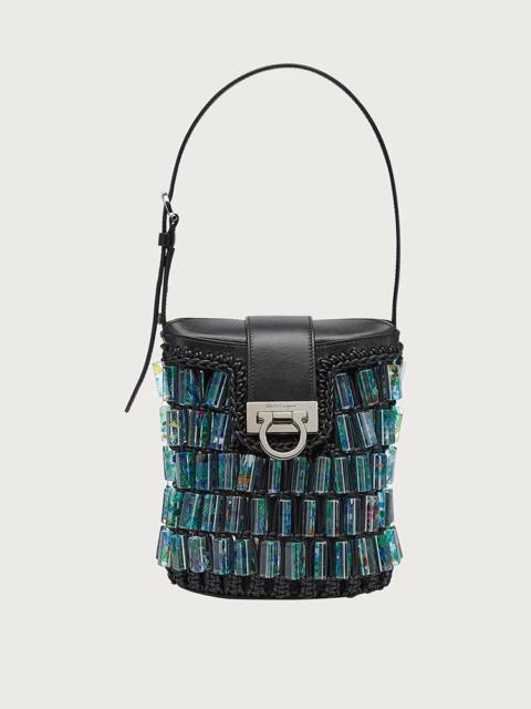 FERRAGAMO TRIFOLIO PLEXY SHOULDER BAG (M)