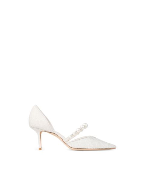 JIMMY CHOO pearl lace pointed pumps