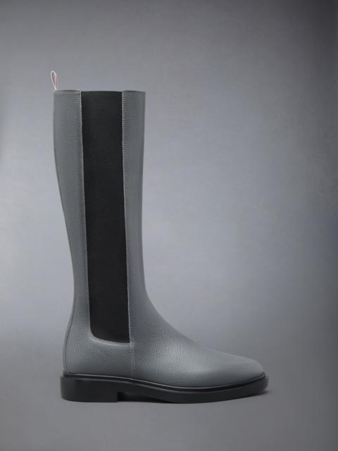 Thom Browne PEBBLE GRAIN 4-BAR KNEE HIGH CHELSEA BOOT
