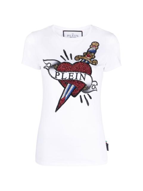 PHILIPP PLEIN embellished-logo detail T-shirt