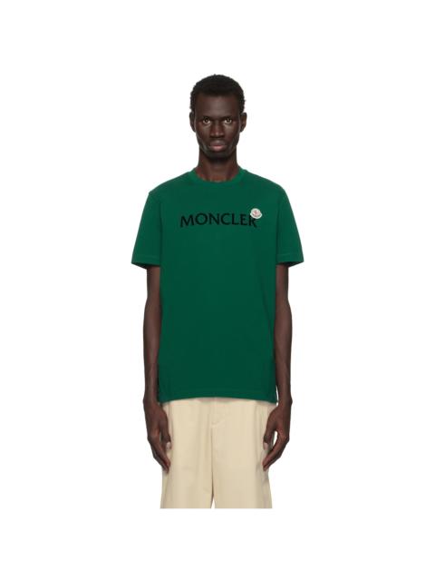Moncler Green Flocked Logo T-shirt