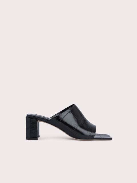 BY FAR Katya Black Maxi Croco Embossed Leather