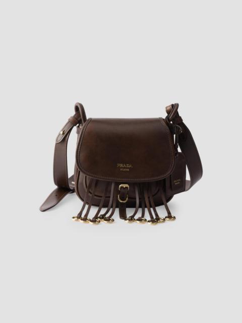 Prada Women's Corsaire Aged Leather Mini Shoulder Bag - Brown