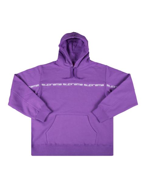 Supreme Text Stripe Hooded Sweatshirt 'Violet'