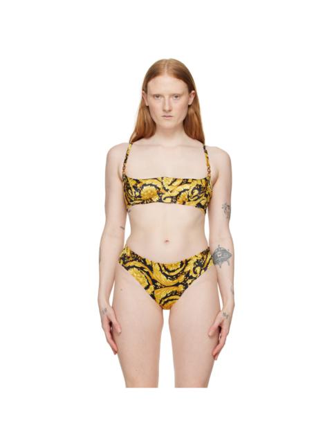 VERSACE Black & Yellow Barocco Bra
