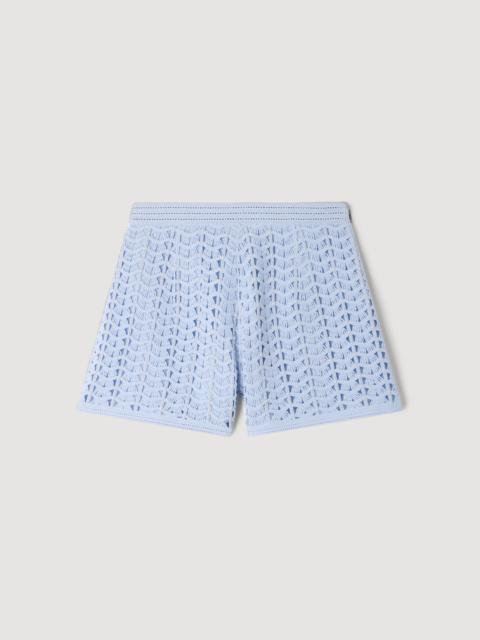 Sandro HIGH-WAISTED BEADED CROCHET SHORTS