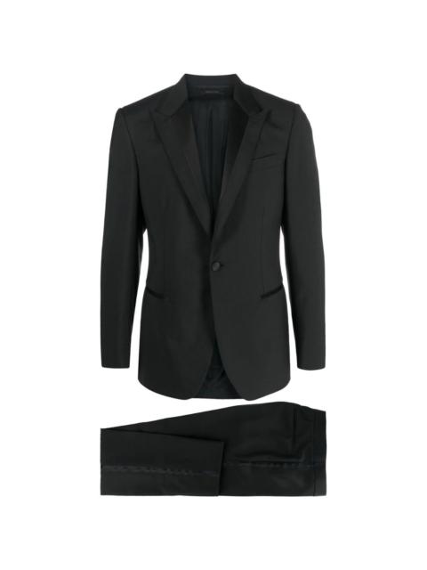 Brioni single-breasted silk-trim suit