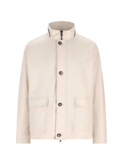 Herno flap pockets high-neck jacket