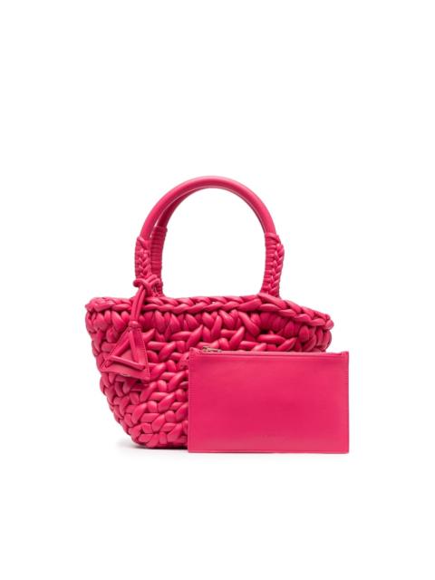 Alanui interwoven-design small leather tote bag